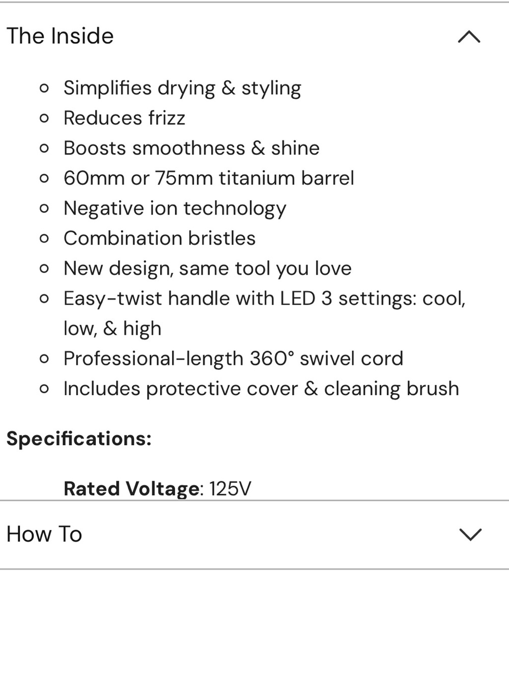 L'ange - Le Volume 2 in 1 Titanium Brush Dryer 60mm, Black - Picture 6 of 12